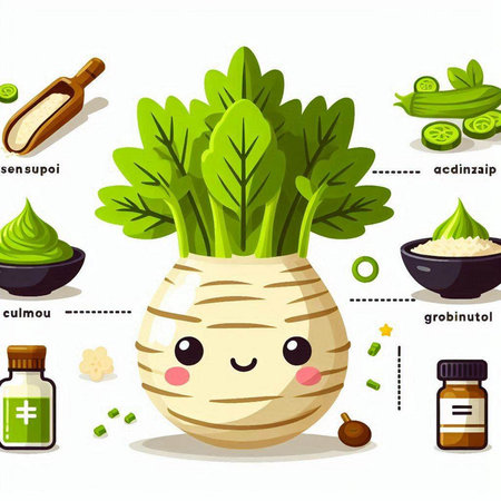 Kawaii celery and ingredients for cooking. Vector illustration.のイラスト素材