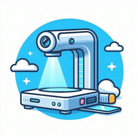 Vector illustration of a 3D printer in a flat style on a white background.のイラスト素材