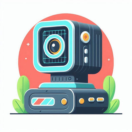 Webcam. Vector illustration in flat style. The concept of video communication.のイラスト素材