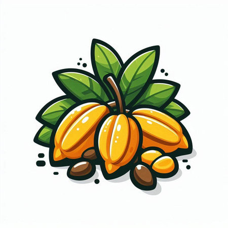 Cacao fruit icon. Vector illustration isolated on white background.のイラスト素材