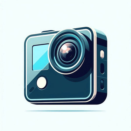 Camera icon. Vector illustration of a camera on a white background.のイラスト素材