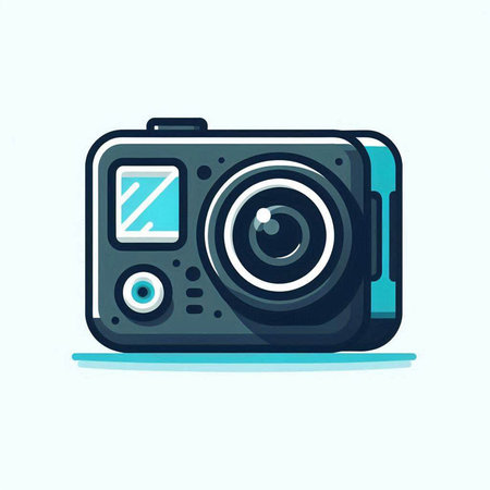 Camera icon in flat style. Vector illustration of a camera icon.のイラスト素材