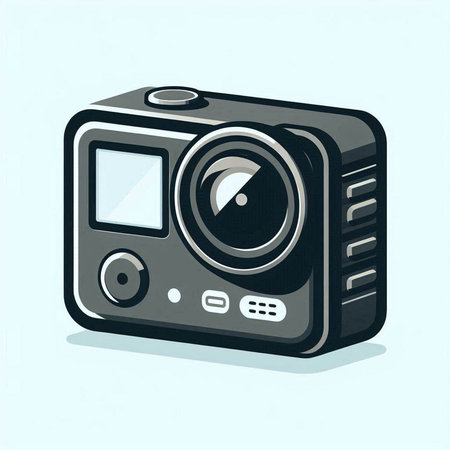 Retro camera icon. Vector illustration of a retro camera isolated on a white background.のイラスト素材