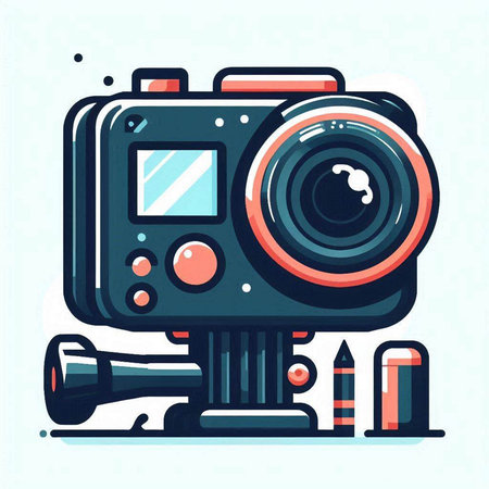 Camera icon in flat style. Vector illustration on white background. Camera icon.のイラスト素材