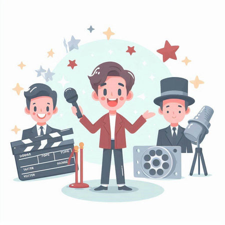 Cinema concept. Flat design vector illustration. Cartoon style.のイラスト素材