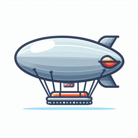 Illustration of an airship isolated on a white background - vectorのイラスト素材
