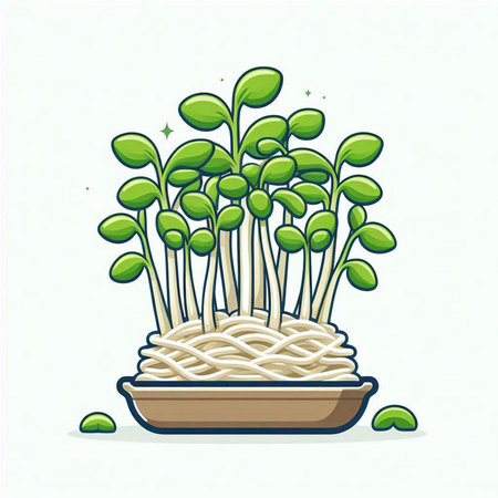 Microgreens concept with icon design, vector illustration 10 eps graphic.のイラスト素材