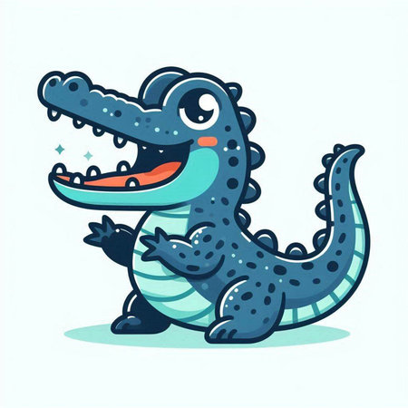 Cute crocodile. Vector illustration of a cartoon crocodile.のイラスト素材