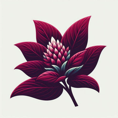 Illustration of a red flower on a white background. Vector illustration.のイラスト素材