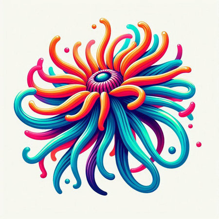 Colorful abstract flower on white background. Vector illustration for your designのイラスト素材