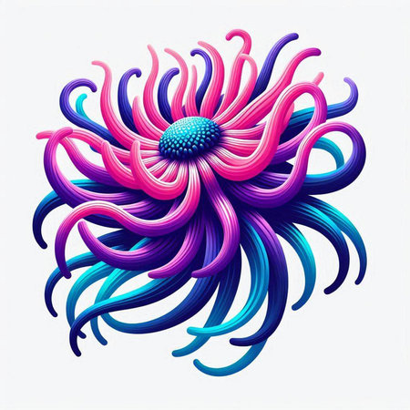 Abstract colorful flower on white background. Vector illustration. Eps 10.のイラスト素材