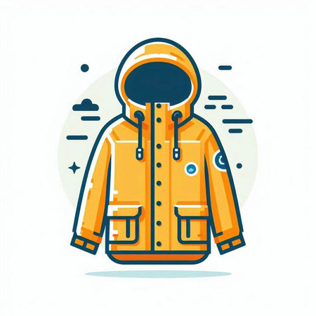 Winter jacket vector icon. Cartoon illustration of winter jacket vector icon for web designのイラスト素材