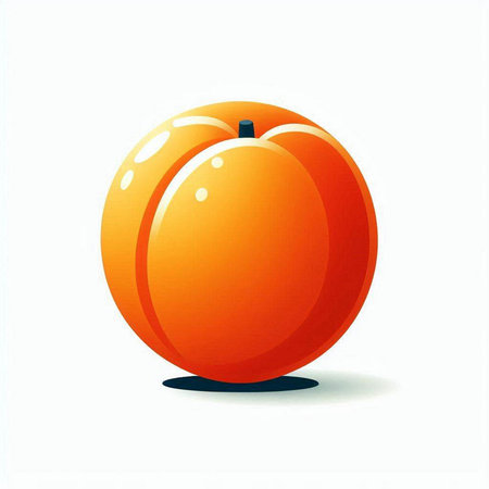 peach isolated on white background. Vector illustration. Eps 10.のイラスト素材