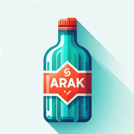 Alcoholic drink in bottle. Vector illustration of a flat design.のイラスト素材