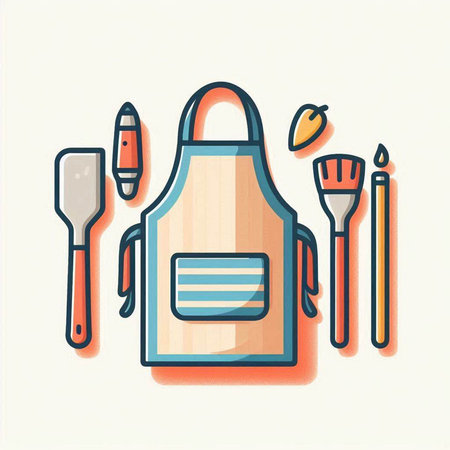 Kitchen utensils icon. Vector illustration in flat style.のイラスト素材
