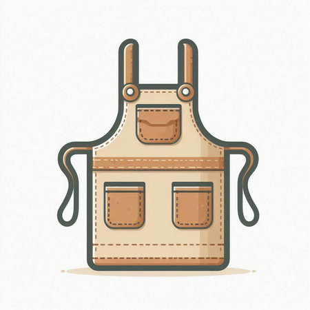Vector illustration of kitchen apron on white background. Kitchen apron.のイラスト素材