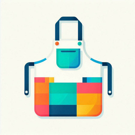 Colorful Apron Icon. Vector Illustration. Eps 10.のイラスト素材