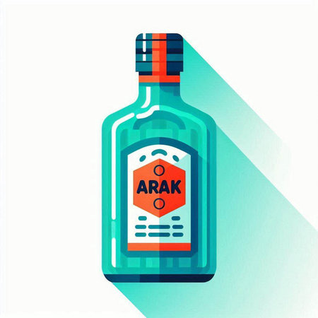 Alcoholic drink. Vector illustration of a bottle of alcohol.のイラスト素材