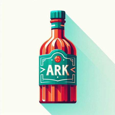 Alcoholic drink. Vector illustration of a bottle of red wine.のイラスト素材