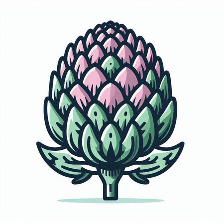 Artichoke icon. Vector illustration. Isolated on white background.のイラスト素材