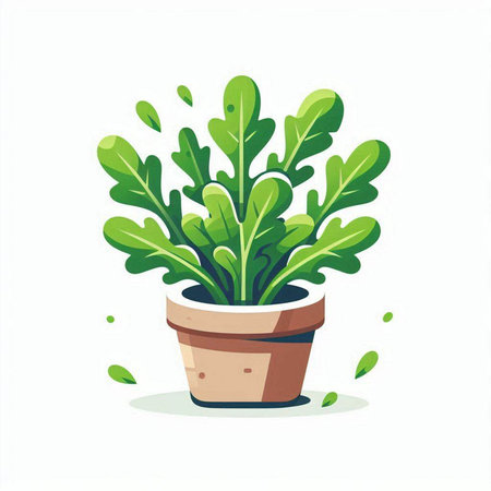 Houseplant in a pot on a white background. Vector illustration.のイラスト素材