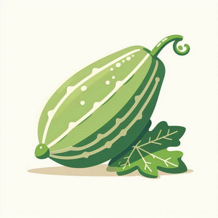 Cucumis melo isolated on white background. Vector illustration.のイラスト素材