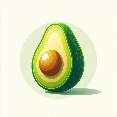 Avocado icon. Vector illustration isolated on white background. Fresh fruit.のイラスト素材