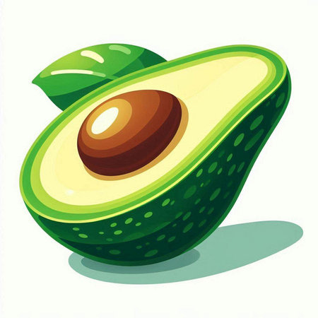 Avocado. Isolated on white background. Vector illustration. Eps 10.のイラスト素材