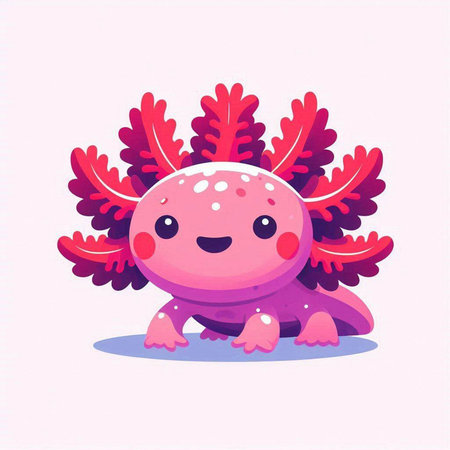 Cute pink monster. Vector illustration in cartoon style on white background.のイラスト素材