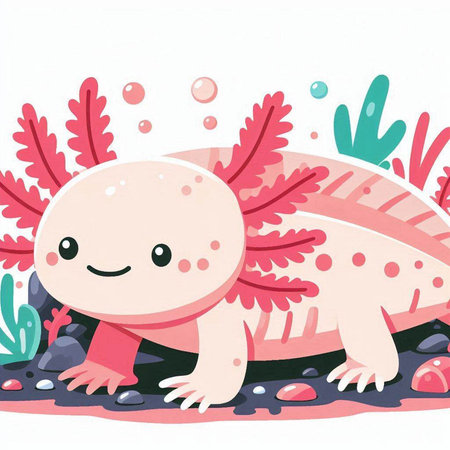 Cute cartoon lizard on the beach. Vector illustration for your designのイラスト素材