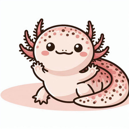 Vector illustration of a cute cartoon pink monster on a white background.のイラスト素材