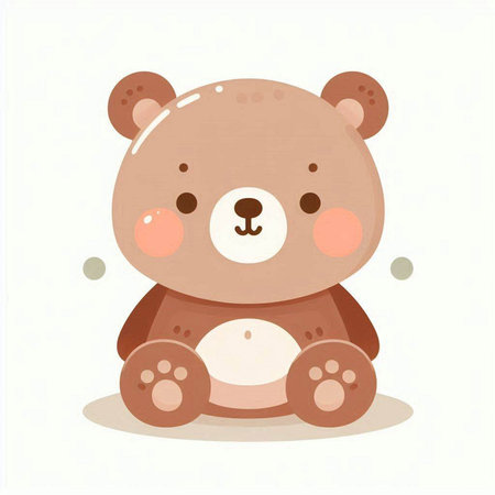 Cute cartoon bear isolated on a white background. Vector illustration.のイラスト素材