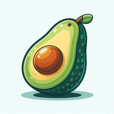Avocado fruit icon. Vector illustration of avocado fruit isolated on white background.のイラスト素材