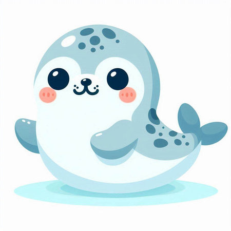 Cute baby seal. Vector illustration of a cute baby seal.のイラスト素材