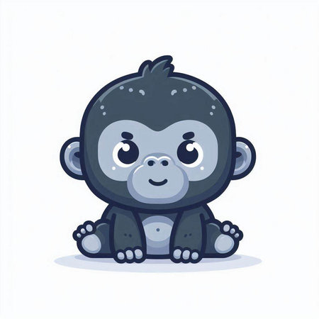 Cute cartoon monkey. Vector illustration isolated on a white background.のイラスト素材