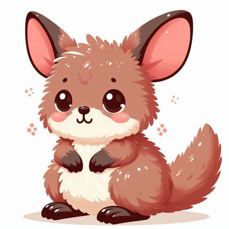 Cute kangaroo isolated on white background. Vector illustration.のイラスト素材