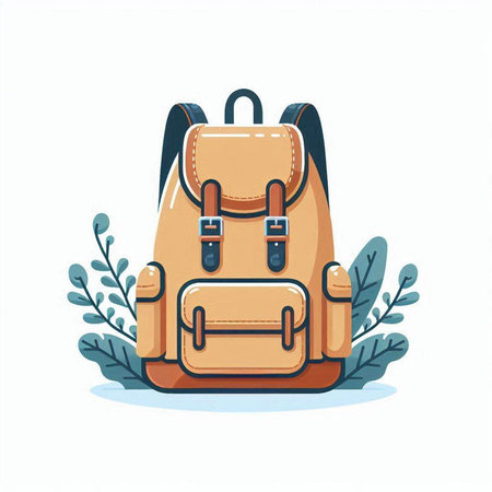 Vector illustration of a school backpack isolated on a white background. Back to school.のイラスト素材