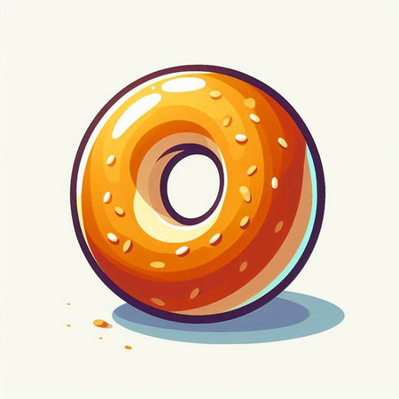 Vector illustration of a donut with glaze and sprinkles.のイラスト素材