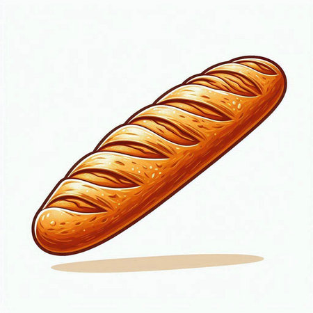 Baguette isolated on a white background. Vector illustration for your designのイラスト素材