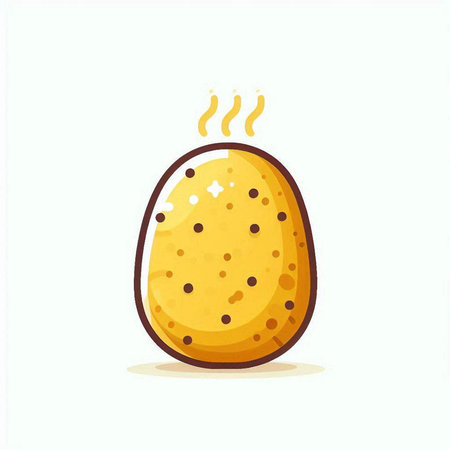 Illustration of a potato on a white background. Vector illustration.のイラスト素材