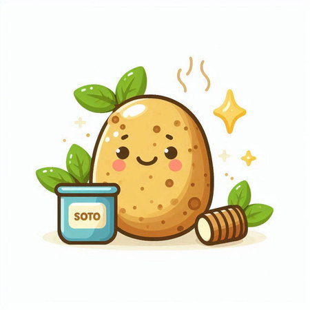 Cute potato character design. Vector flat cartoon character illustration icon designのイラスト素材