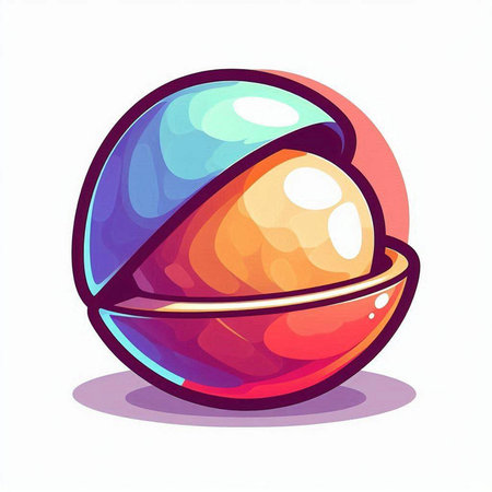 Illustration of a colorful sphere on a white background, vector illustrationのイラスト素材