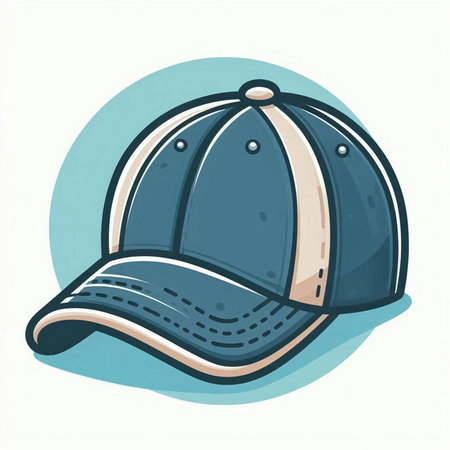 Vector illustration of a baseball cap on a white background. Flat style.のイラスト素材
