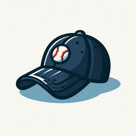 Baseball cap, vector illustration, isolated on a white background.のイラスト素材