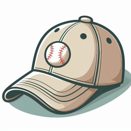 Baseball cap with baseball ball on white background. Vector illustration.のイラスト素材
