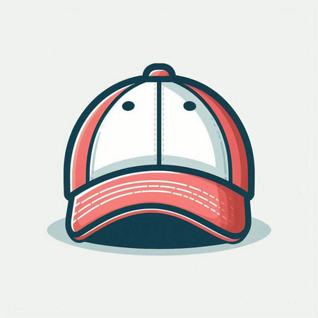 Baseball cap icon. Vector illustration in cartoon style. Isolated on white background.のイラスト素材