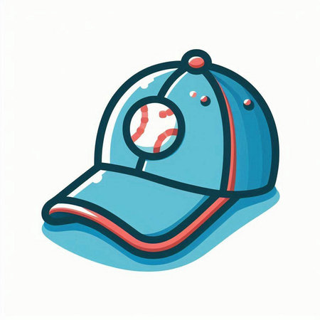 Baseball cap isolated on white background. Vector illustration in cartoon style.のイラスト素材