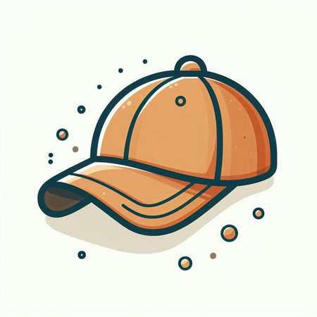 Baseball cap isolated on a white background. Vector illustration in cartoon style.のイラスト素材