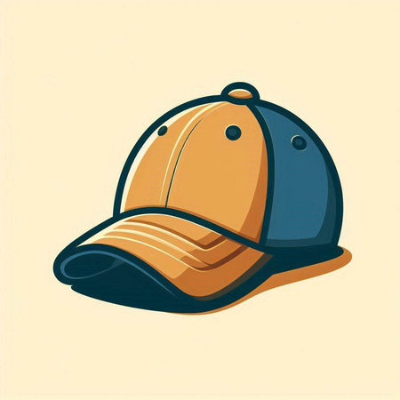 Baseball cap on a light background. Vector illustration in retro style.のイラスト素材