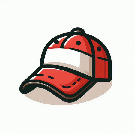 Baseball cap, vector illustration, isolated on a white background.のイラスト素材
